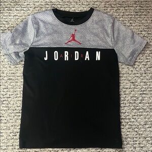 Jordan Black and Gray Short Sleeve Tee